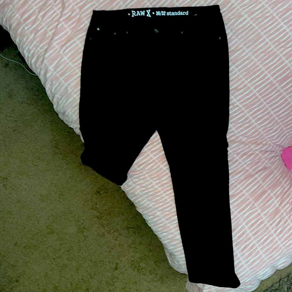 Black Raw denim jeans (mens/tomboy) size 36/32